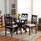 Baxton Studio Sandra Grey Upholstered and Dark Brown Wood 5-Piece Dining Set 172-9728-10902 - alternate 2